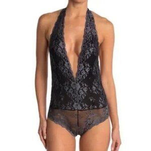 Wishlist two-tone lace Halter Bodysuit
